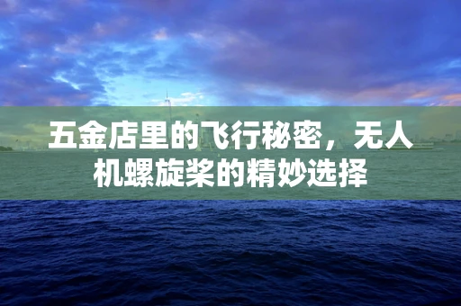 五金店里的飞行秘密，无人机螺旋桨的精妙选择