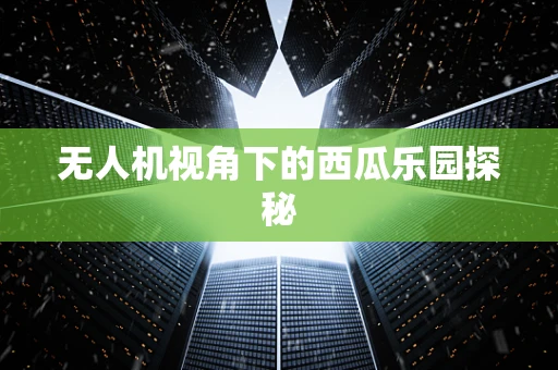 无人机视角下的西瓜乐园探秘