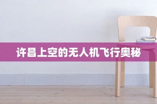 许昌上空的无人机飞行奥秘