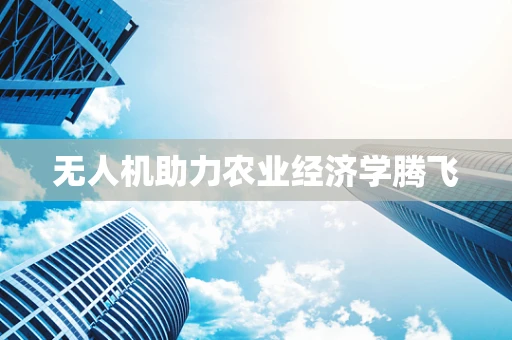 无人机助力农业经济学腾飞