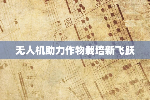 无人机助力作物栽培新飞跃