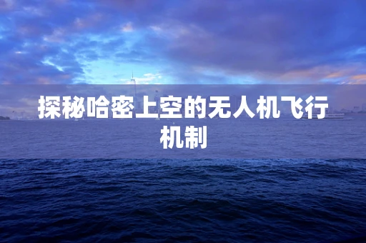 探秘哈密上空的无人机飞行机制