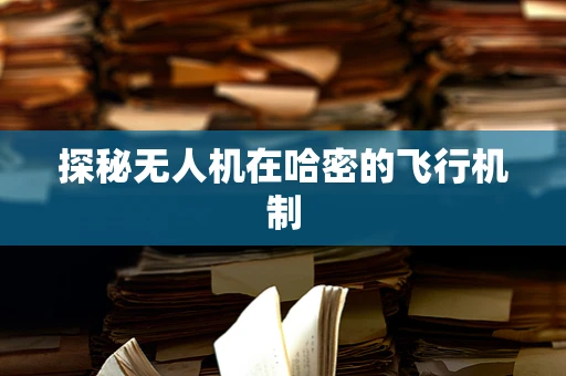 探秘无人机在哈密的飞行机制