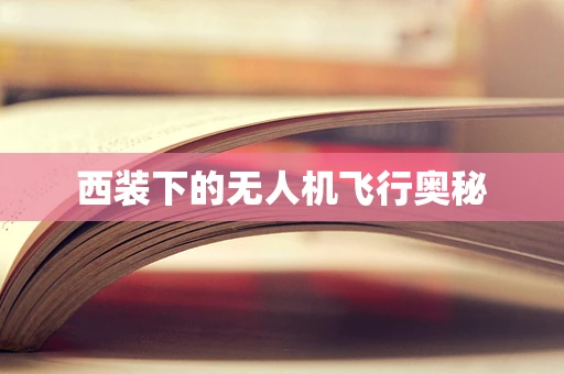 西装下的无人机飞行奥秘