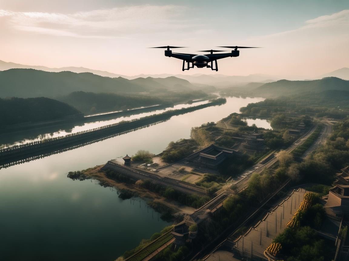都江堰上空的无人机飞行奥秘