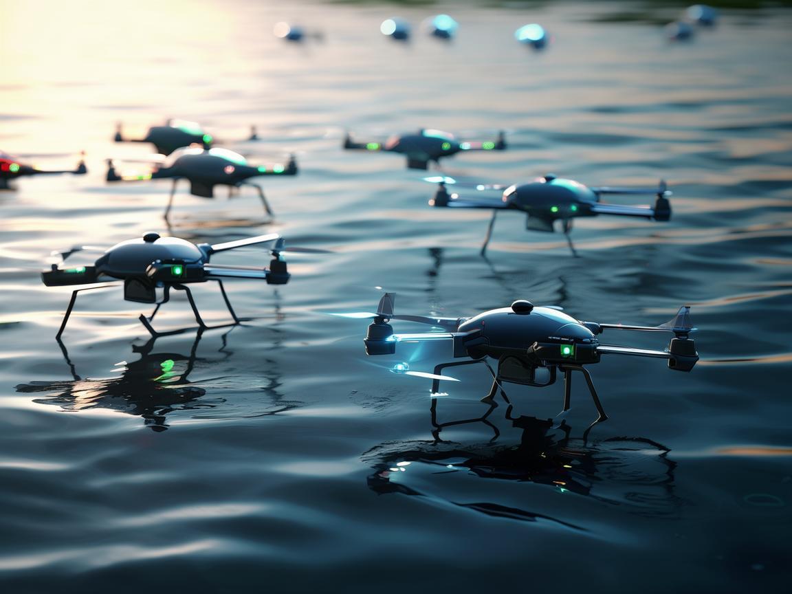 平湖之上，无人机的灵动之舞