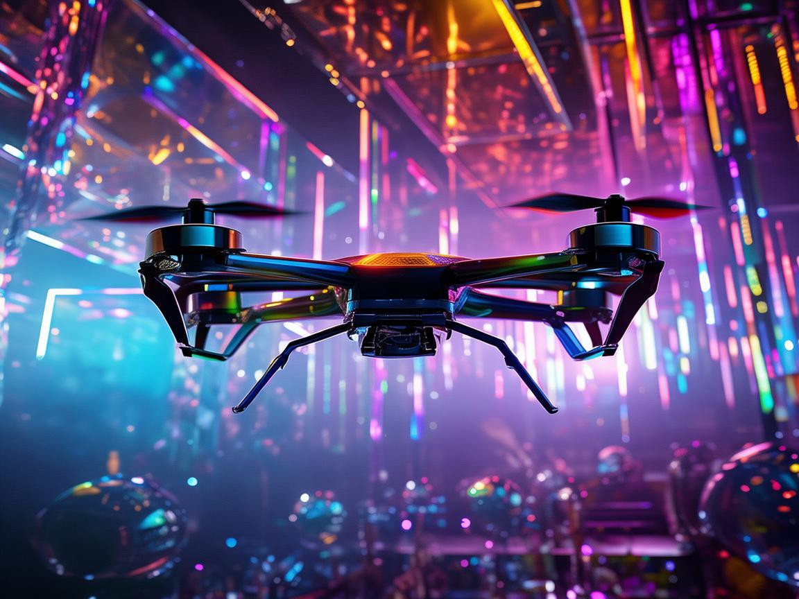 夜店中的无人机奇幻飞行