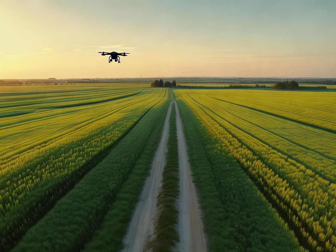 乡道上的无人机飞行奥秘